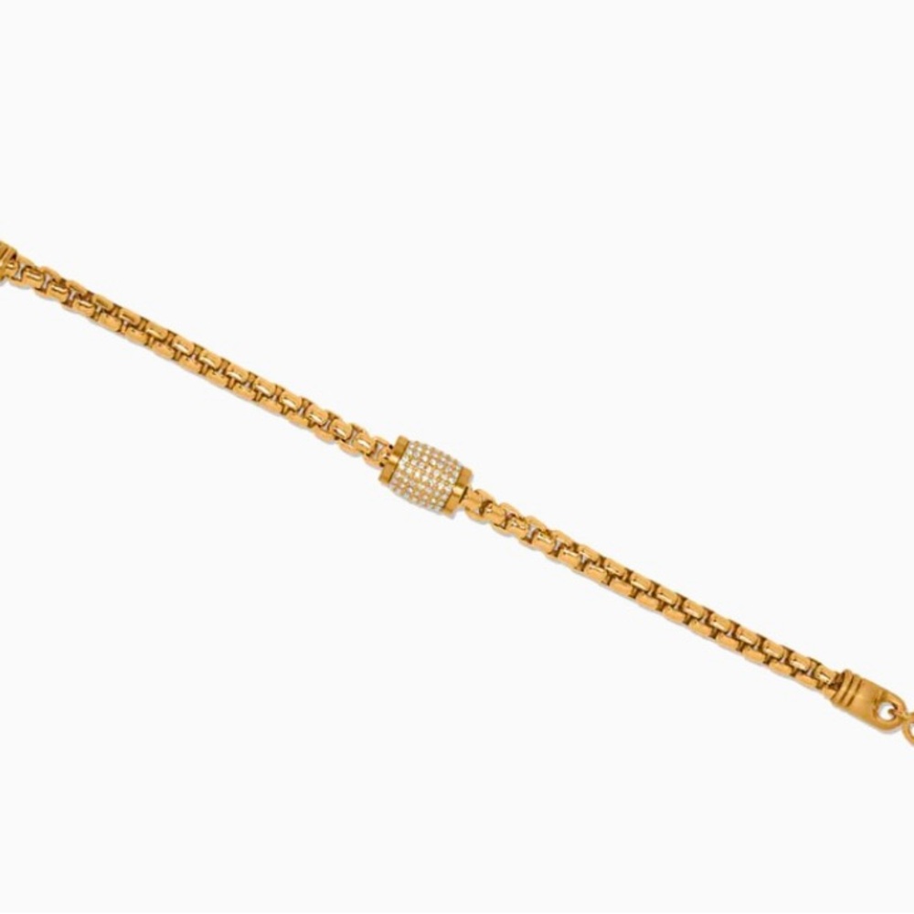Brighton NWT Gold Meridian Solid bracelet with Pave set Austrian crystals - Picture 2 of 3